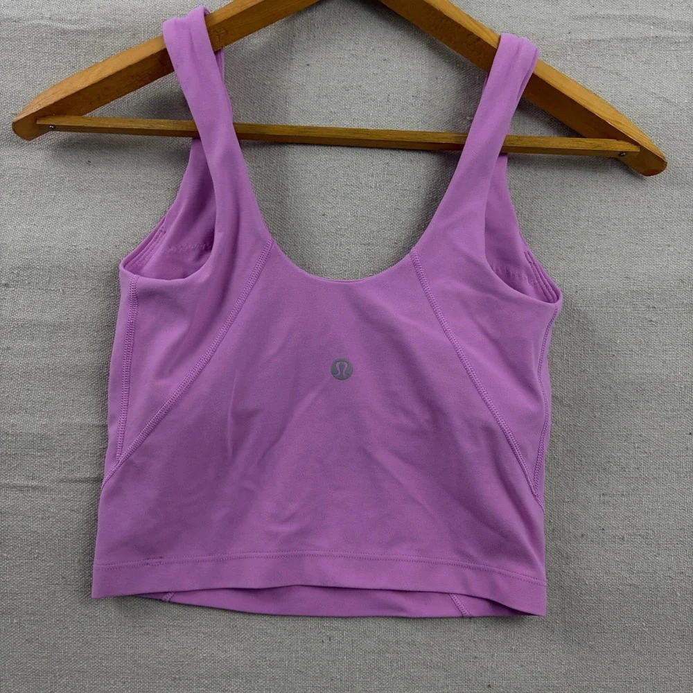 Lululemon Align Tank Top Womens Size 0 Purple Cropped‎ V-Neck Nulu Bra